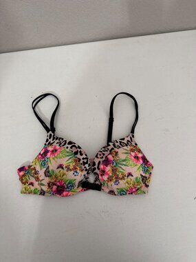 Victorias Secret Very Sexy Push-Up Bra 32B Floral & Animal Print